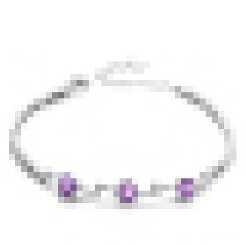 Women′s Fashion 925 Sterling Silver Amethyst Bracelet